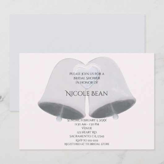 Bruiloft klokken & hart Verloving Vrijgezellenfees Kaart (Voorkant / Achterkant)