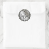 Bruiloft klokken op hart pailletten Sticker (Tas)
