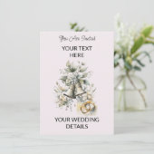 Bruiloft klokken Waterverf bruiloft uitnodiging (Staand voorkant)