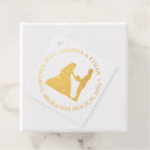 Bruiloft knielende paar Gouden thema Bedankjes Labels (Met doos)