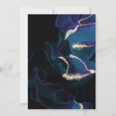 Bruiloft | Kobalt Blue Paars Alcohol Ink Kaart (Achterkant)