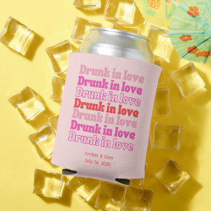 Bruiloft Koelbox Favor Drink in Love Pink Blikjeskoeler