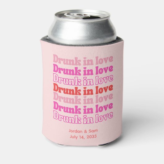 Bruiloft Koelbox Favor Drink in Love Pink Blikjeskoeler (Blikje Achterkant)