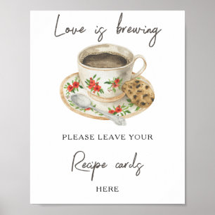 Bruiloft koffie bruidsjurk Uw recept kaart hier Poster