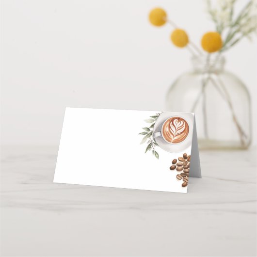 Bruiloft koffie shower - Liefde is aan het borrele Plaatskaartje (Voorkant)