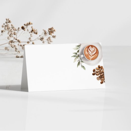 Bruiloft koffie shower - Liefde is aan het borrele Plaatskaartje