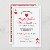 Bruiloft Koningin Harten Spelen Kaart Ace Invite (Voorkant / Achterkant)