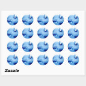 BRUILOFT KOPPEL modern marineblauw waterverf Ronde Sticker (Vel)