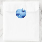 BRUILOFT KOPPEL modern marineblauw waterverf Ronde Sticker (Tas)