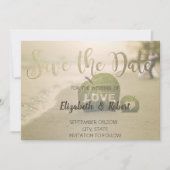 Bruiloft Koppel Op Het Strand, Liefde Bewaar De Da Save The Date (Voorkant)