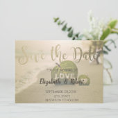 Bruiloft Koppel Op Het Strand, Liefde Bewaar De Da Save The Date (Staand voorkant)