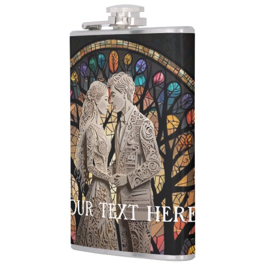 Bruiloft koppels gepersonaliseerd heupfles (Links)