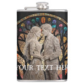 Bruiloft koppels gepersonaliseerd heupfles (Voorkant)