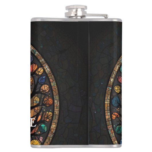 Bruiloft koppels gepersonaliseerd heupfles (Achterkant)