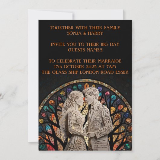 Bruiloft koppels gepersonaliseerd kaart (Voorkant)