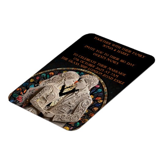 Bruiloft koppels gepersonaliseerd magneet (Linkerzijde)