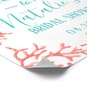 Bruiloft Koraalrif Bruidsmeisjes Uitnodiging Poster (Hoek)