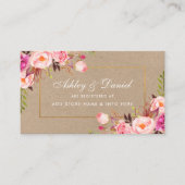 Bruiloft Kraft Roze Blush Goud Registry Invoegen K Informatiekaartje (Voorkant)