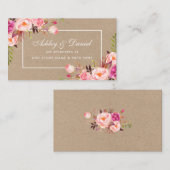 Bruiloft Kraft Roze Blush Registry Invoegen Kaart (Voorkant / Achterkant)