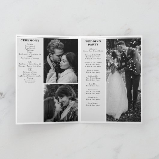 Bruiloft Krant Fun Foto Orde van Service Programma (Binnen)