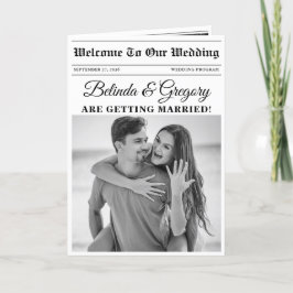 Bruiloft Krant Fun Foto Orde van Service Programma