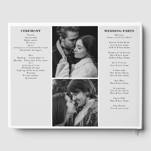 Bruiloft krant leuk zwart & wit foto aandenken gastenboek (Achterkant)