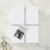 Bruiloft krant leuk zwart wit foto dank u cadeaulabel (Met Touw)