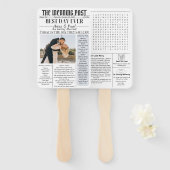 Bruiloft krant post programma fan handwaaier (Voorkant en achterkant)