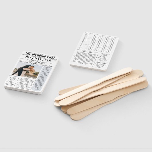 Bruiloft krant post programma fan handwaaier (Niet-gemonteerd)