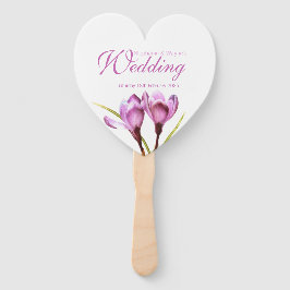 Bruiloft krokus paarse bloem kunst programma fans handwaaier