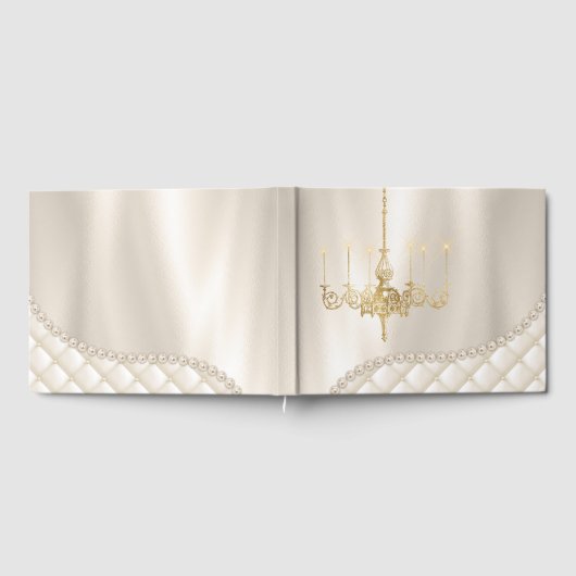 Bruiloft Kroonluchter Verlichting Ivoor Parel Gast Gastenboek (Volledig)