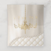 Bruiloft Kroonluchter Verlichting Ivoor Parel Plaa Plaatskaartje (Binnenkant ongevouwen)