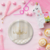 Bruiloft Kroonluchter Verlichting Ivoor Parels Pap Papieren Bordje (Feest)