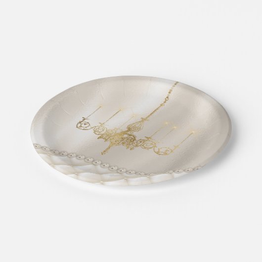 Bruiloft Kroonluchter Verlichting Ivoor Parels Pap Papieren Bordje (Gekanteld)