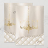 Bruiloft Kroonluchter Verlichting Ivoor Parels Sat Kaart (Voorkant / Achterkant)