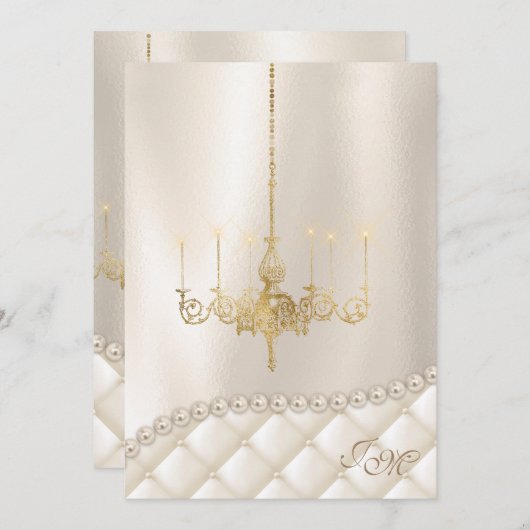 Bruiloft Kroonluchter Verlichting Ivoor Parels Sat Kaart (Voorkant / Achterkant)