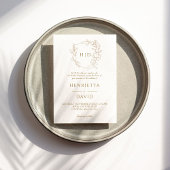 Bruiloft kuif botanisch goud eenvoudig elegant kaart