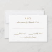 Bruiloft kuif botanisch goud eenvoudig elegant RSVP kaartje (Voorkant)