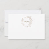 Bruiloft kuif botanisch goud eenvoudig elegant RSVP kaartje (Achterkant)