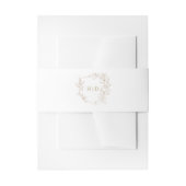 Bruiloft kuif botanisch goud elegant monogram uitnodigingen wikkel (Voorkant Voorbeeld)