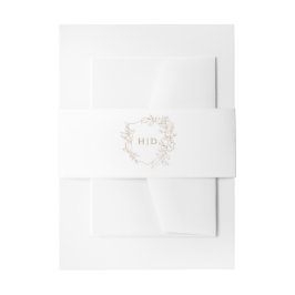 Bruiloft kuif botanisch goud elegant monogram uitnodigingen wikkel