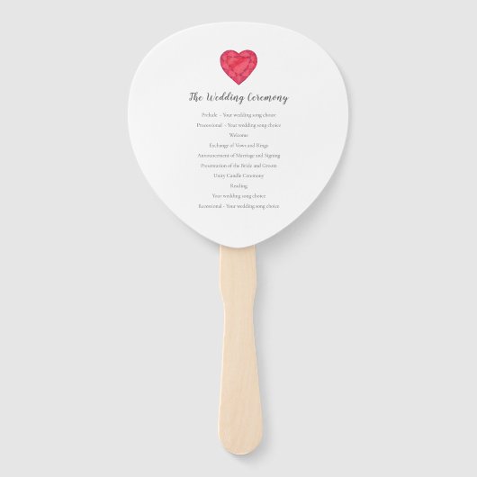 Bruiloft laat liefde gloeien met passie waterverf handwaaier (Achterkant)