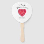 Bruiloft laat liefde gloeien met passie waterverf handwaaier (Voorkant)