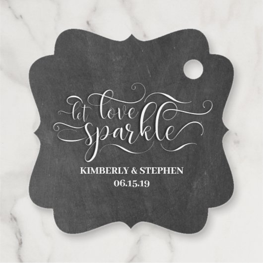 Bruiloft Laat Liefde Sparkle Versturen Bedankjes Labels (Achterkant)