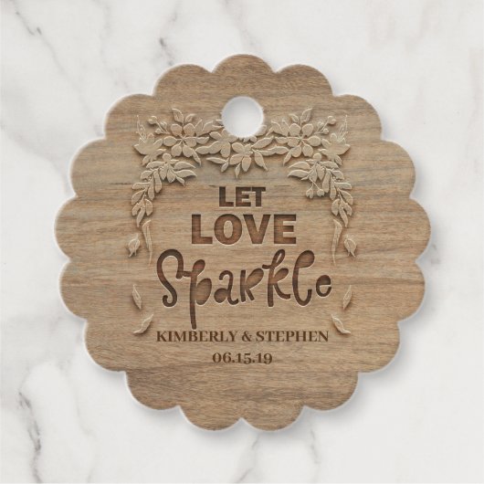 Bruiloft Laat Liefde Sparkle Versturen Bedankjes Labels (Voorkant)