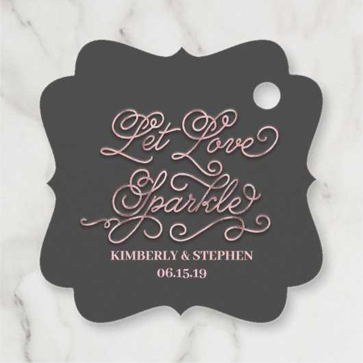 Bruiloft Laat Liefde Sparkle Versturen Bedankjes Labels (Achterkant)