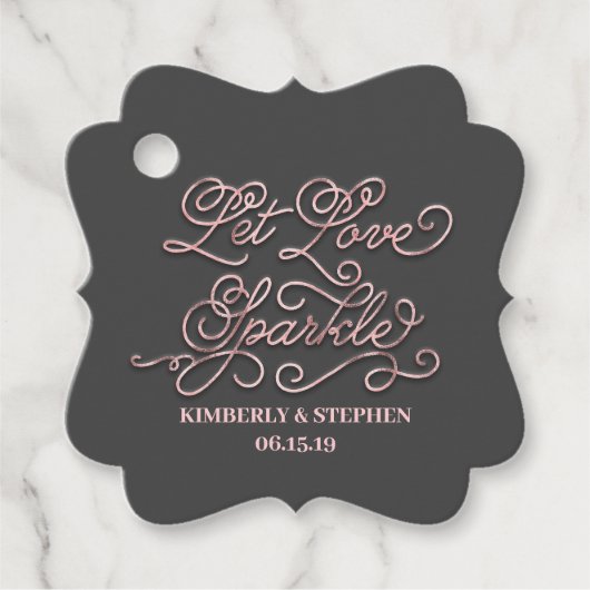 Bruiloft Laat Liefde Sparkle Versturen Bedankjes Labels (Voorkant)