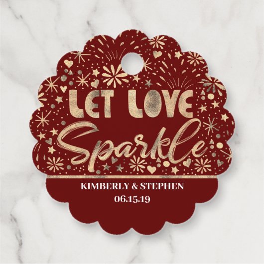 Bruiloft Laat Liefde Sparkle Versturen Bedankjes Labels (Achterkant)