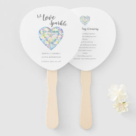 Bruiloft laat liefde sprankelen diamant waterverf handwaaier