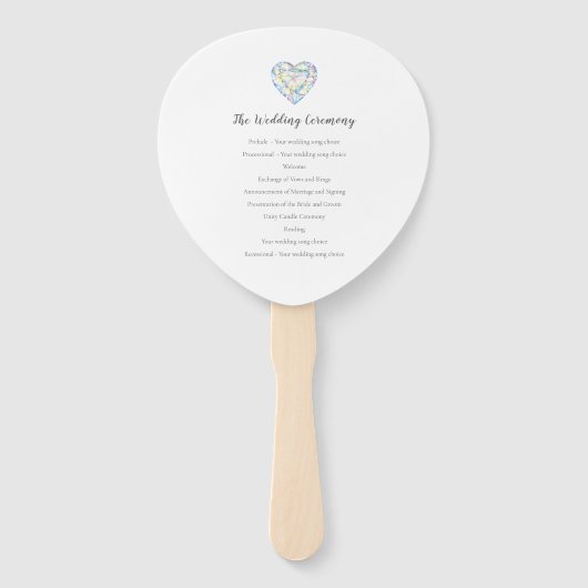 Bruiloft laat liefde sprankelen diamant waterverf handwaaier (Achterkant)